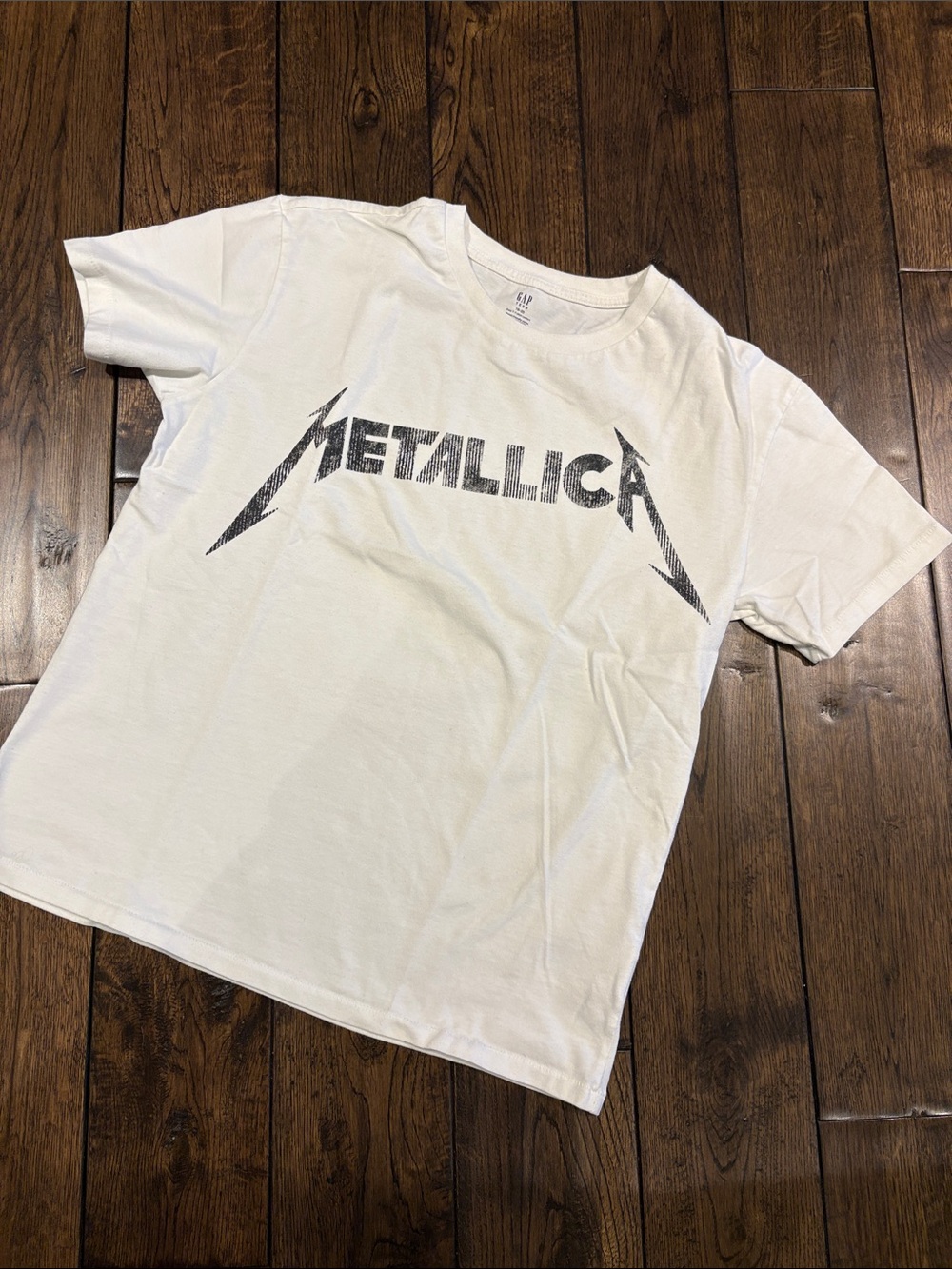 GAP Metallica White Crew Neck Graphic Tee